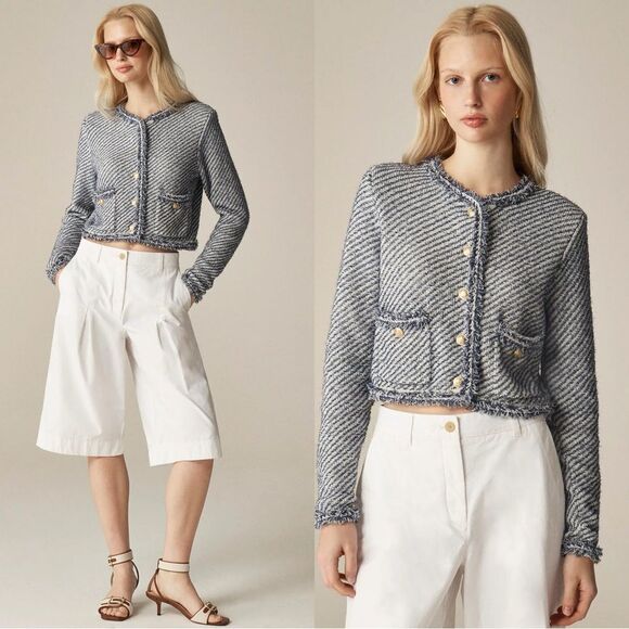 J. Crew Jackets & Blazers - NWT J CREW Collection cropped lady jacket in textured cotton